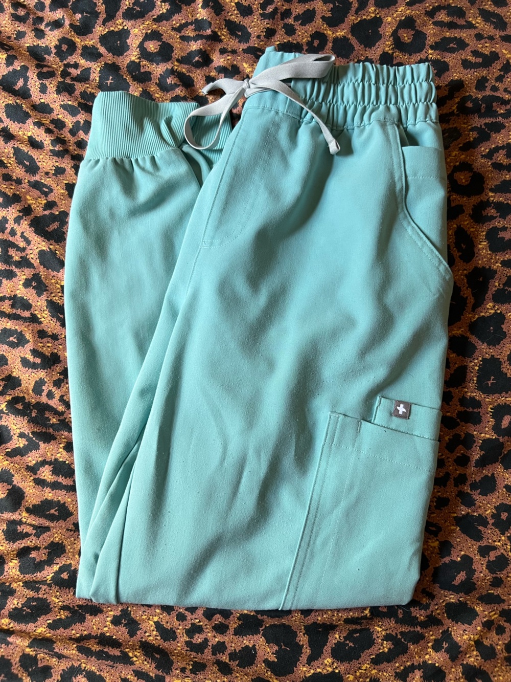 FIGS Uman High Rise Jogger Scrub Bottoms- Sea Mist